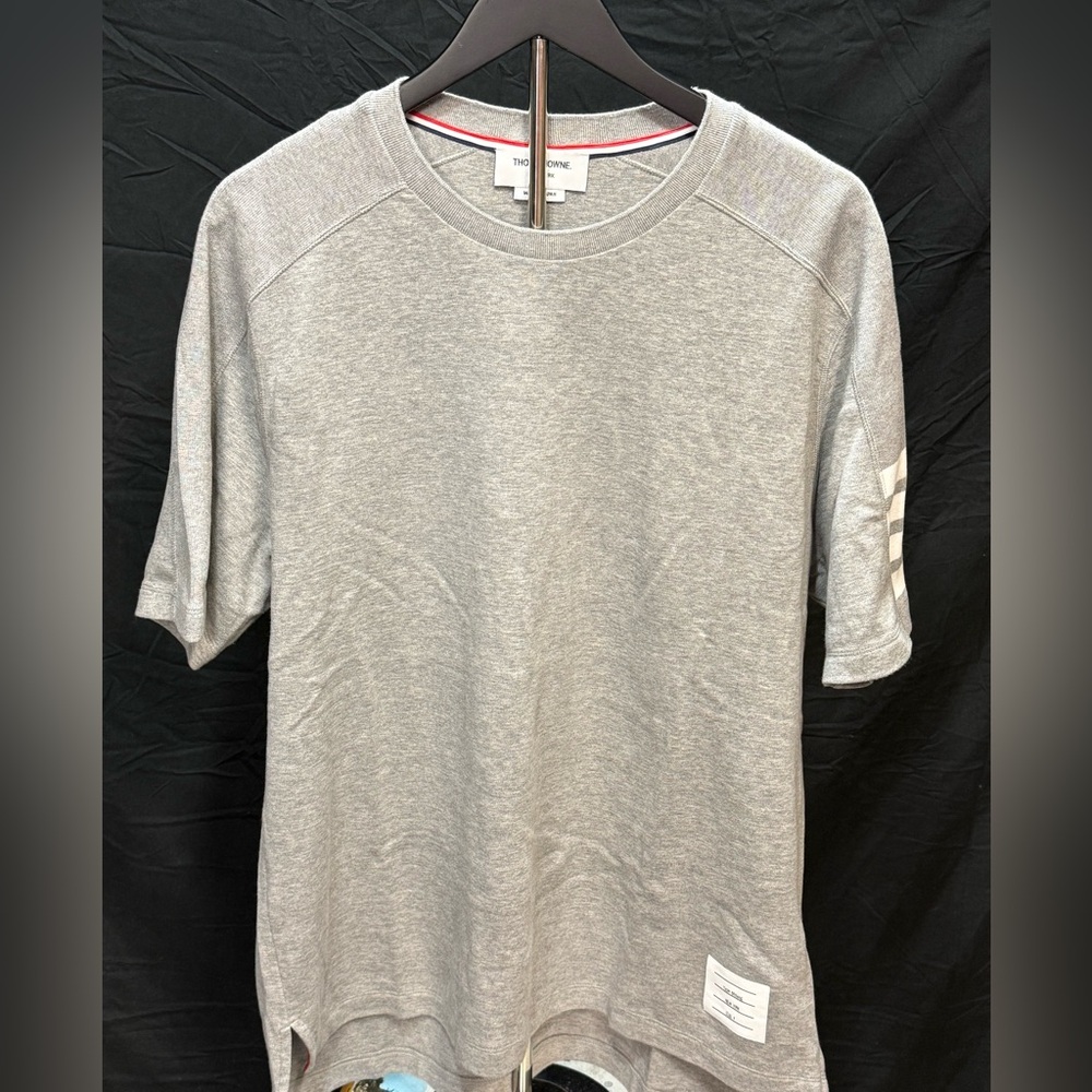Thom Browne Light Gray Short Sleeve Tee